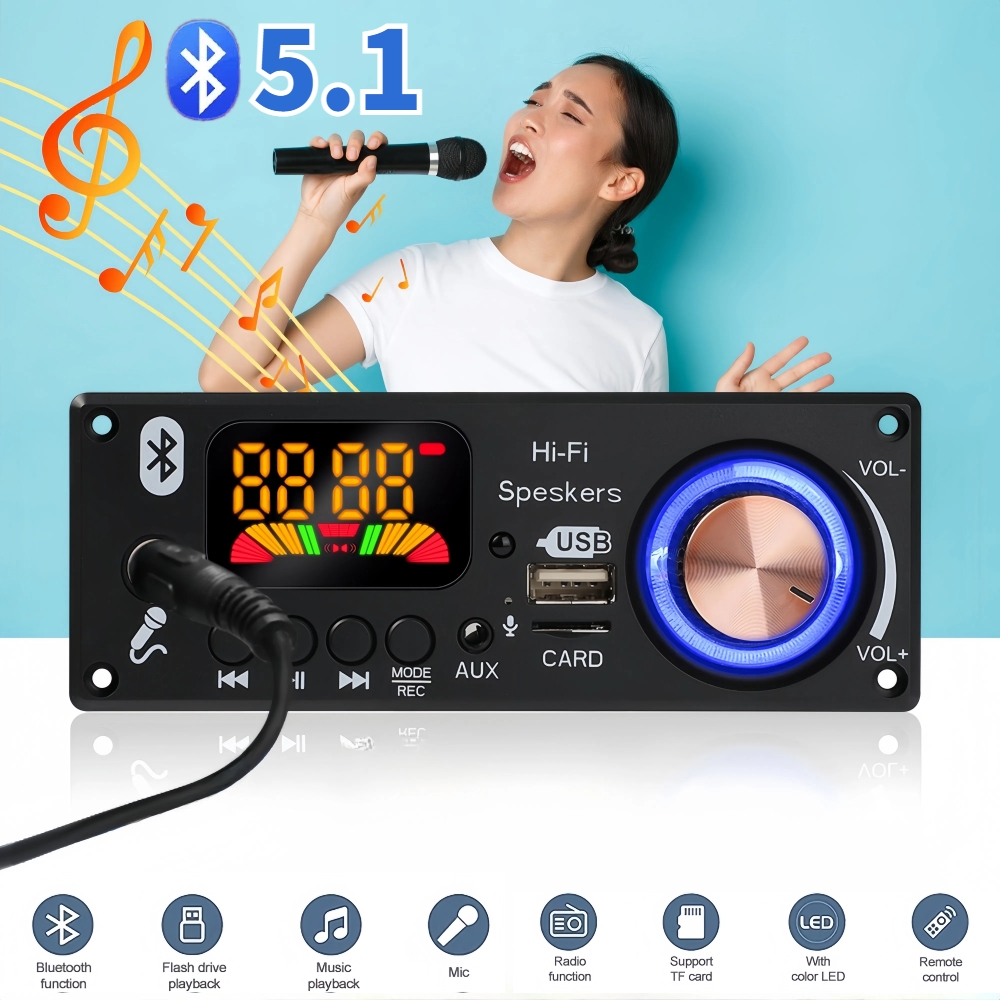 Audio Music Volume - Bluetooth 5.1 DIY 160W Amplifier MP3