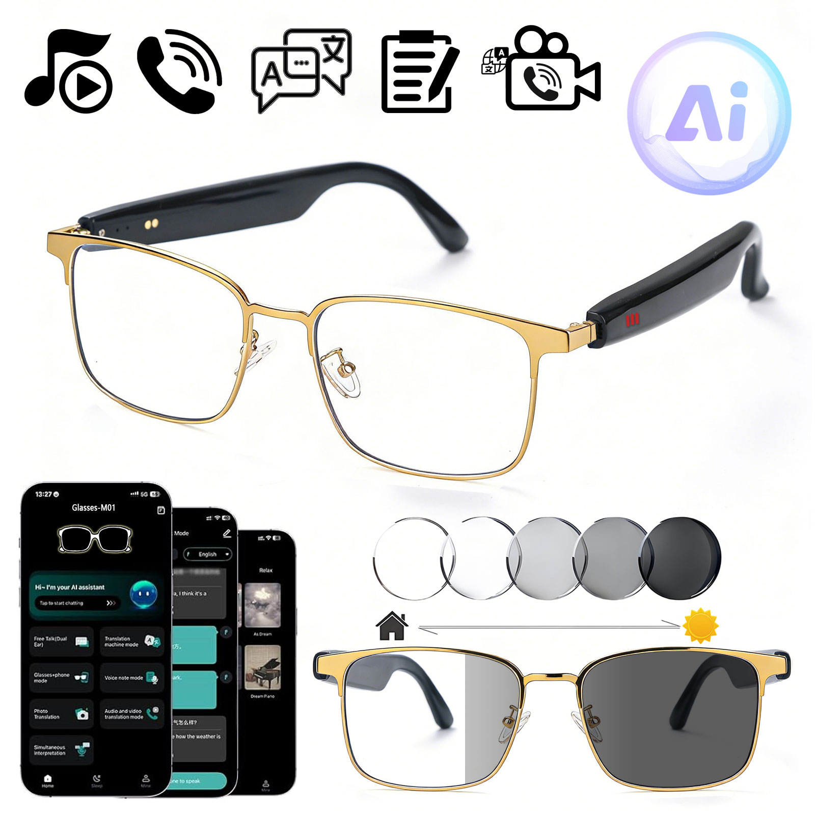 Smart Audio Glasses, Real-Time - Audio Music Apps 评论和价格