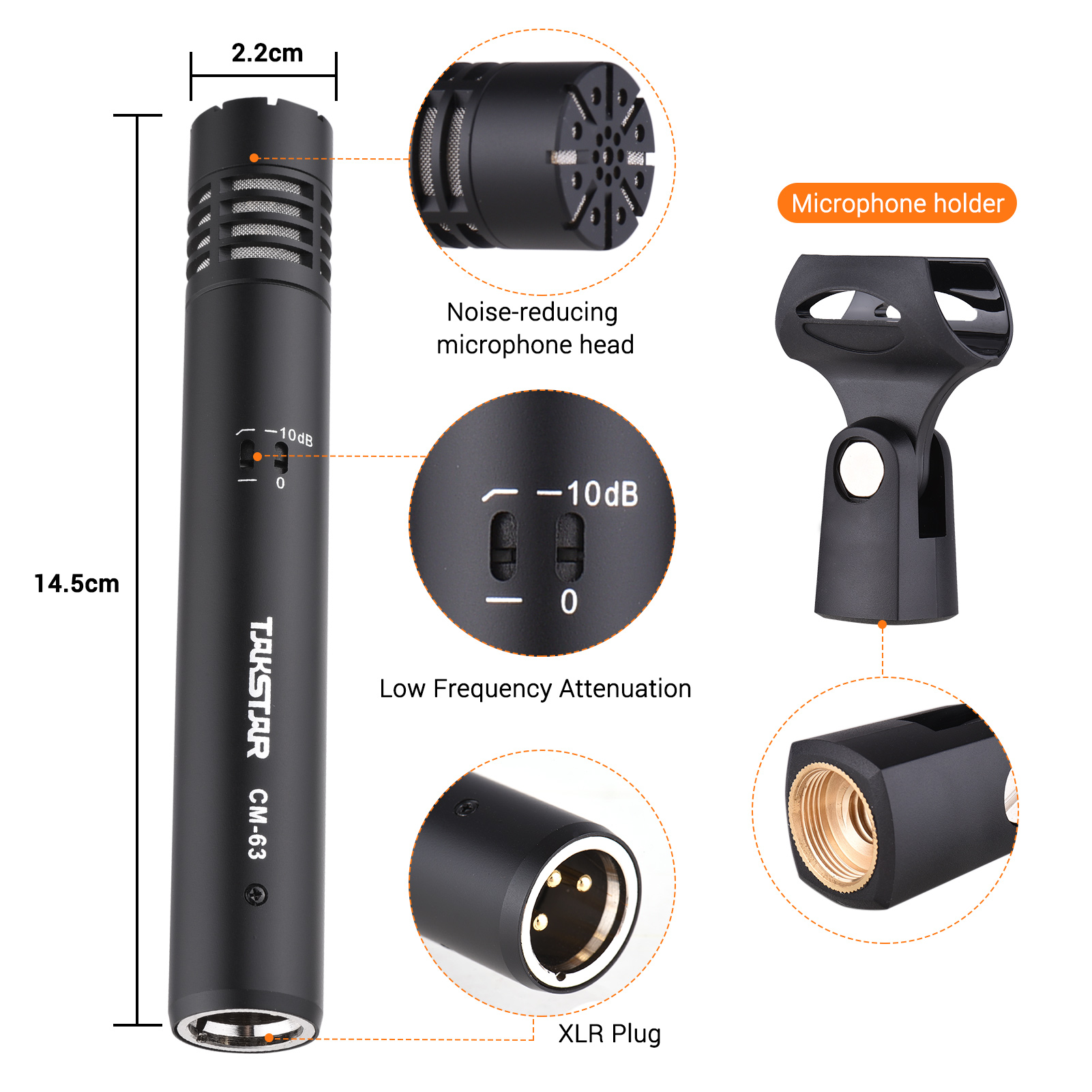 TAKSTAR CM-63 Professional Dia - Xlr Microphone Condenser 评论和价格