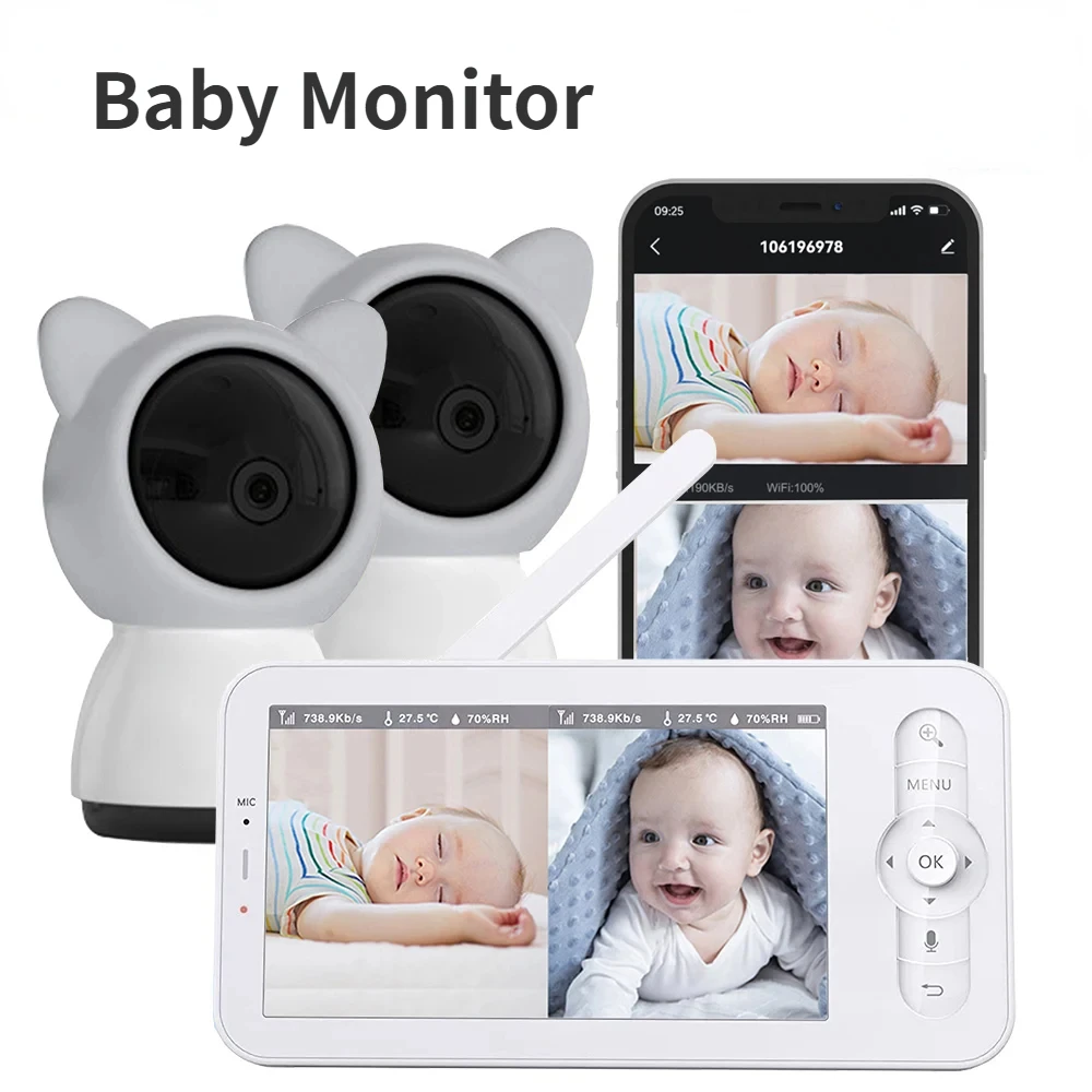 Baby Monitor HD 5 Inch LCD Two - Audio Music Apps 评论和价格