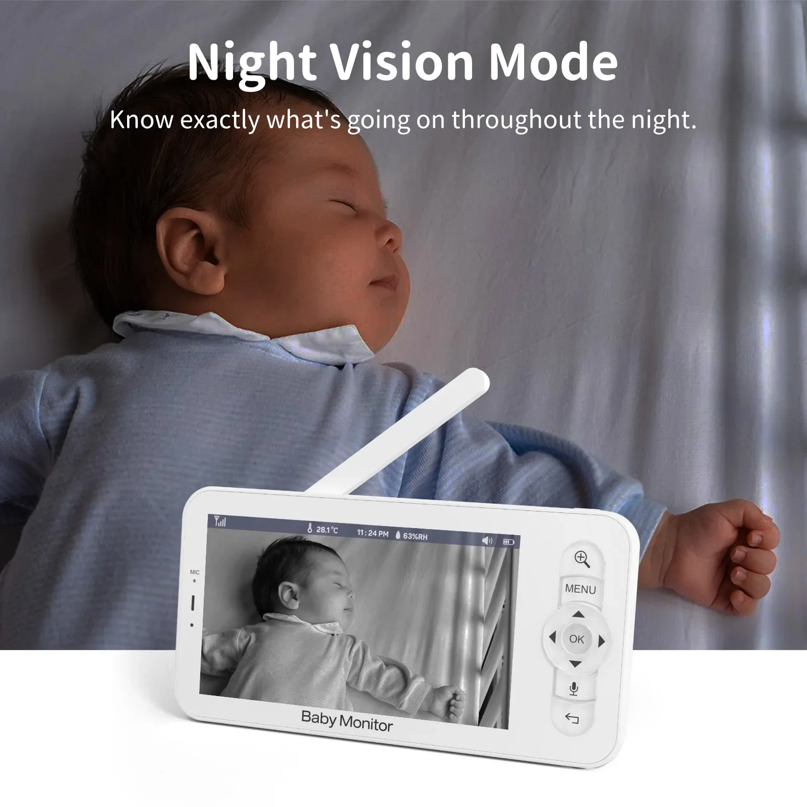Baby Monitor HD 5 Inch LCD Two - Audio Music Apps 评论和价格