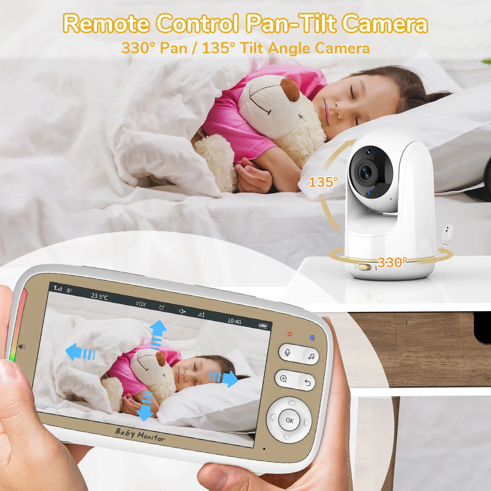 5 Inch Baby Monitor 3X Zoom PT - Audio Music Apps 评论和价格