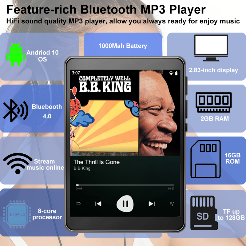 WiFi MP3 Player Andriod 10 Spo - Mp3 Audio Music Download 评论和价格